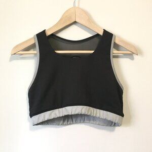 Avia Black & Grey Mesh Crossback Medium Impact Sports Bra Size XXL